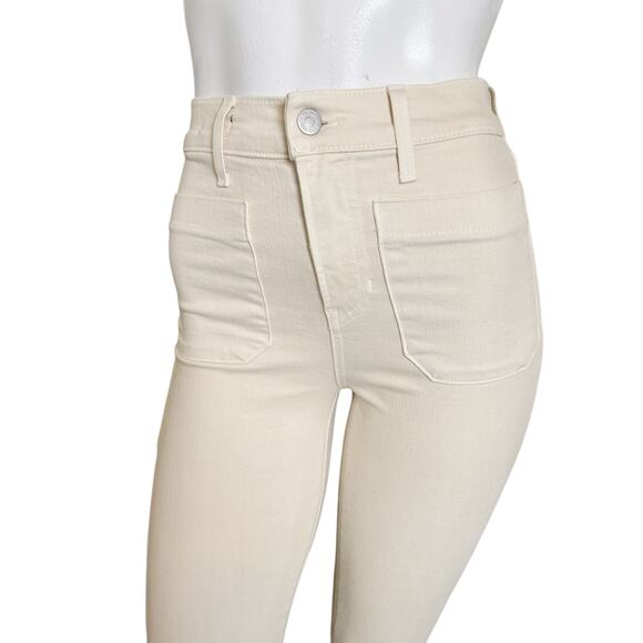 Veronica Beard | Women's Ecru Sheridan Flare High Rise Jeans | Size: 24 - Picture 2 of 8